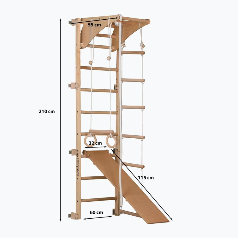 Gymnastický rebrík RINAGYM ECO-PINE+SLIDE 7