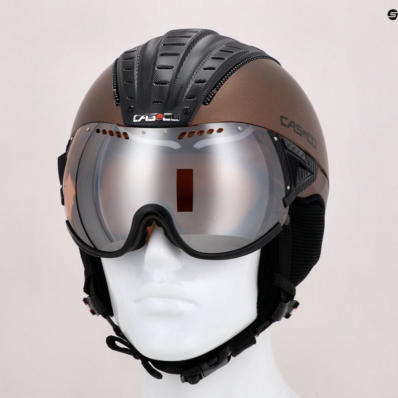 Lyžiarska prilba CASCO SP-2 Carbonic Visor brown 07.3733 11
