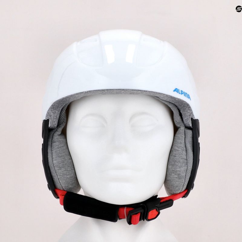 Detské lyžiarske prilby Alpina Carat white/red/blue 9