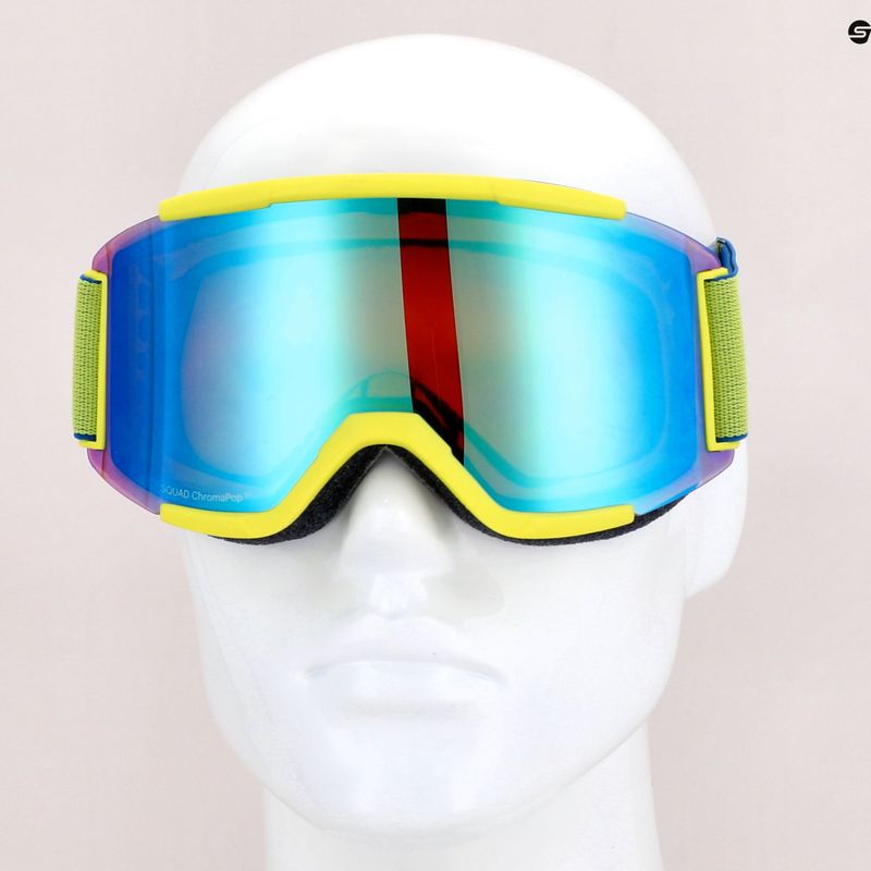 Lyžiarske okuliare Smith Squad neon yellow/chromapop everyday green mirror M668 10