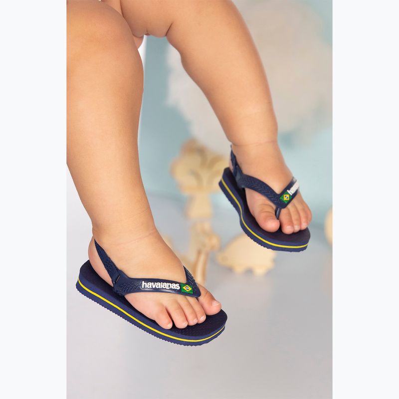 Havaianas Baby Brasil Logo II navy blue / citrus yelloew detské sandále 4