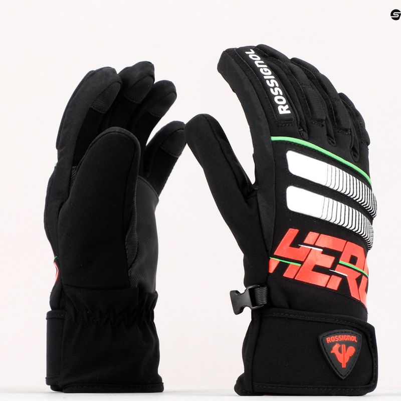 Detské lyžiarske rukavice Rossignol Hero Impr G black 10