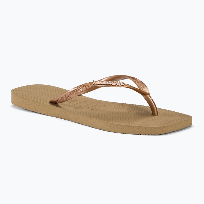 Dámske žabky Havaianas Square Logo Metallic rose gold / rose gold