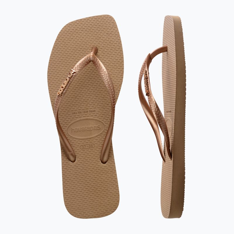 Dámske žabky Havaianas Square Logo Metallic rose gold / rose gold 12