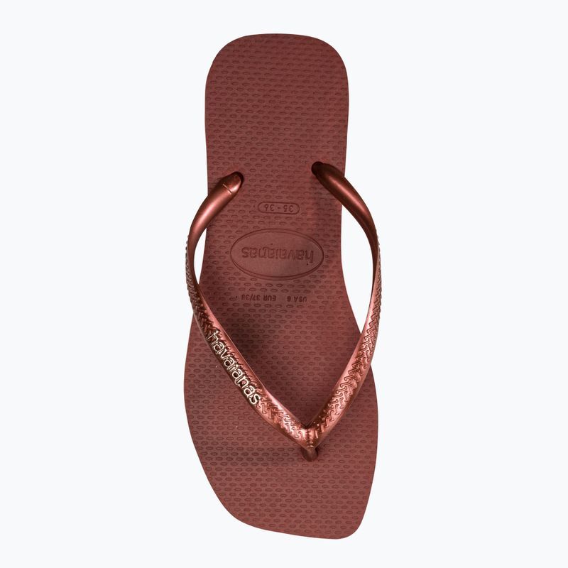 Dámske žabky Havaianas Square Logo Metallic Mahogany 5