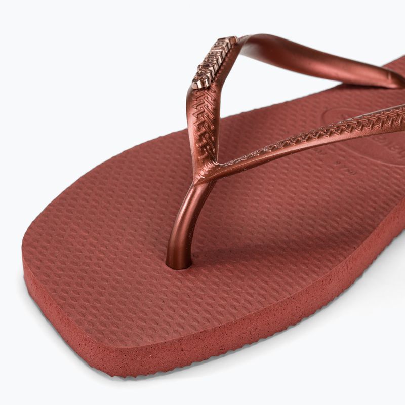 Dámske žabky Havaianas Square Logo Metallic Mahogany 7