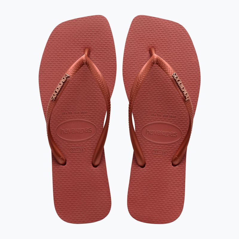 Dámske žabky Havaianas Square Logo Metallic Mahogany 10