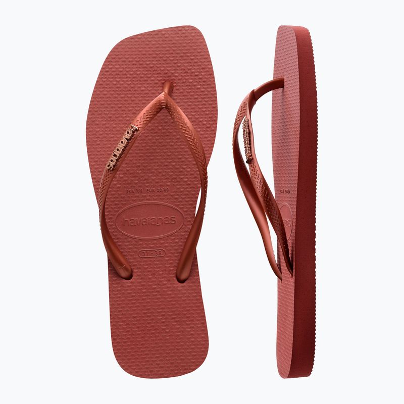 Dámske žabky Havaianas Square Logo Metallic Mahogany 11