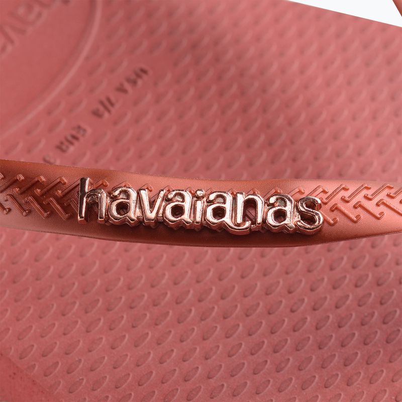 Dámske žabky Havaianas Square Logo Metallic Mahogany 12