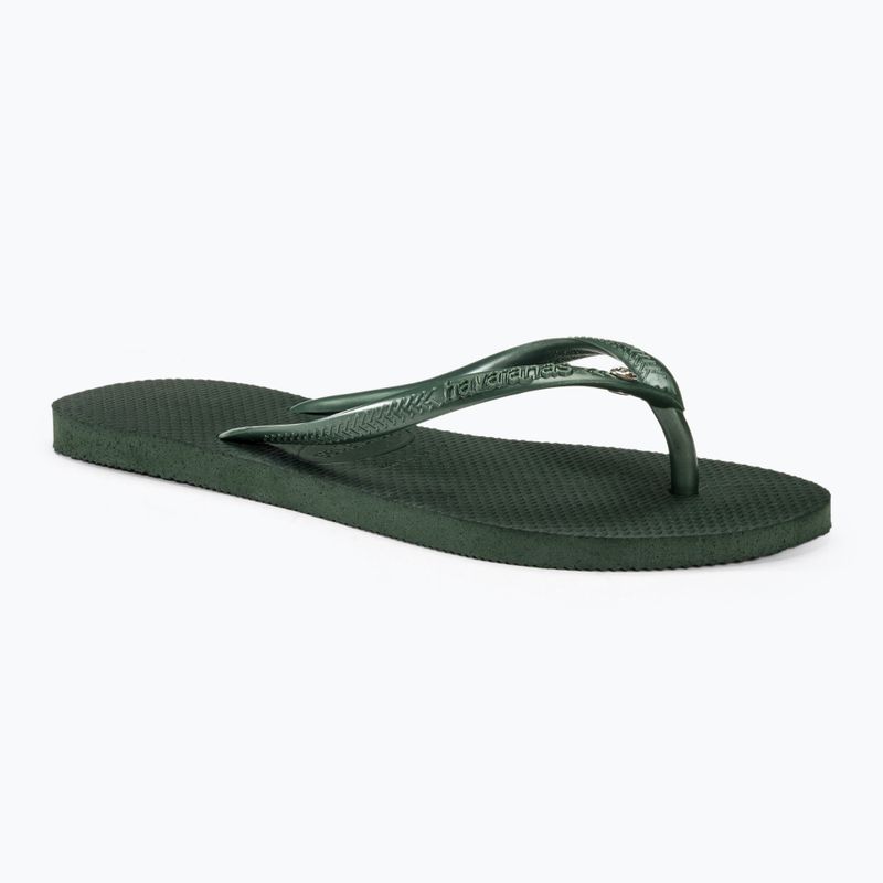 Dámske žabky Havaianas Slim Crystal Sw II olivovo zelené