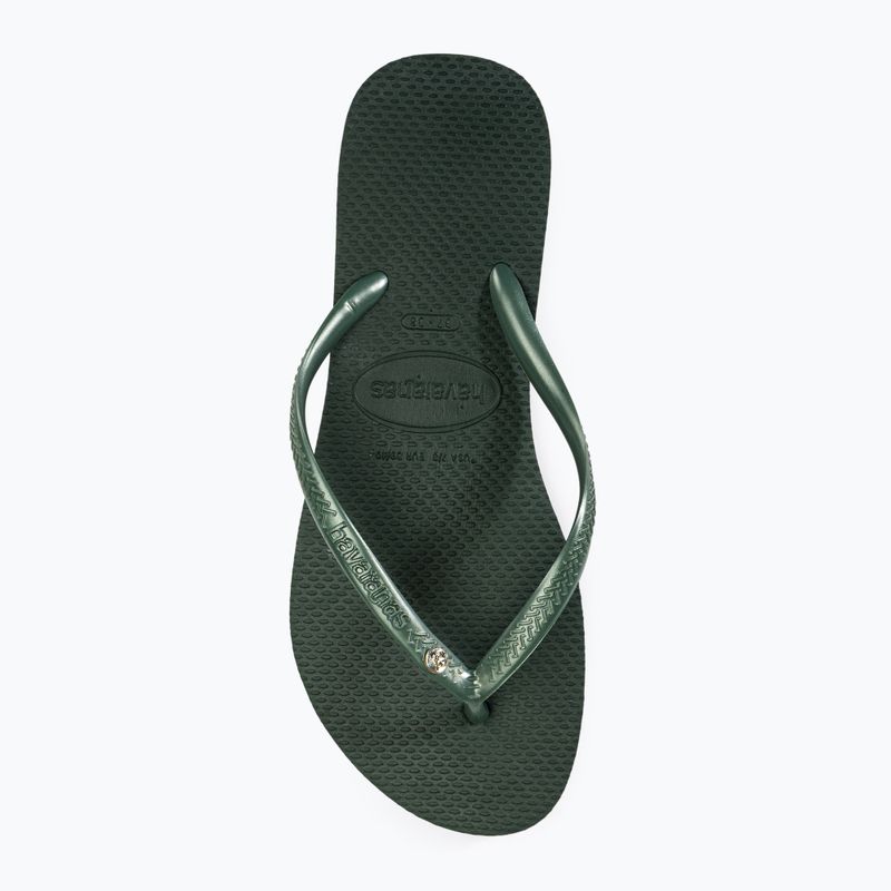 Dámske žabky Havaianas Slim Crystal Sw II olivovo zelené 6