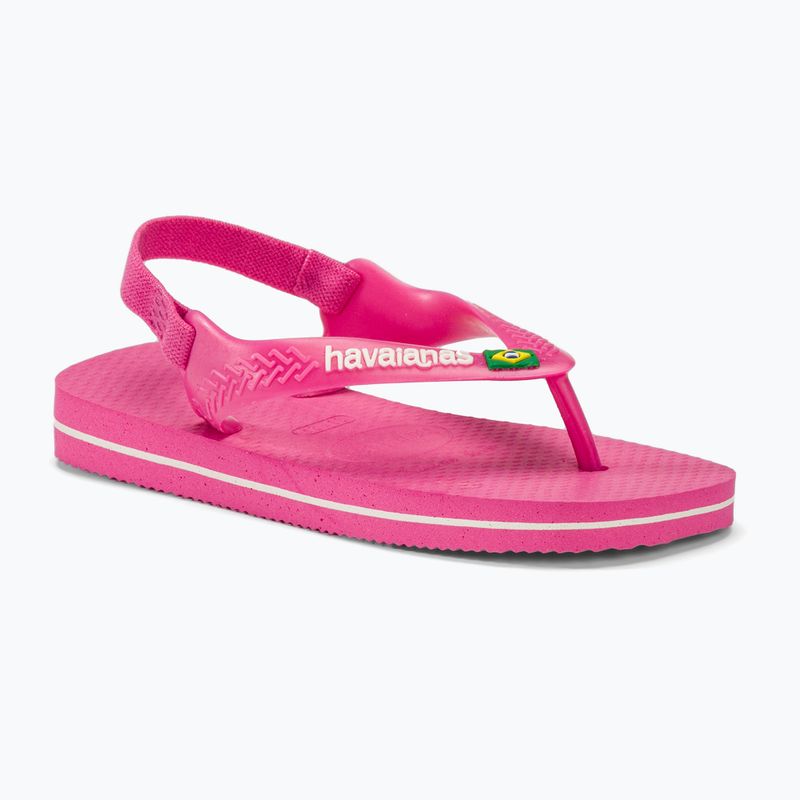 Havaianas Baby Brasil Logo II pink flux / white sandále