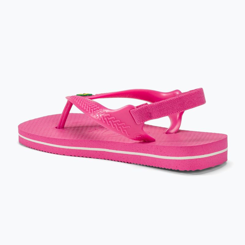 Havaianas Baby Brasil Logo II pink flux / white sandále 3