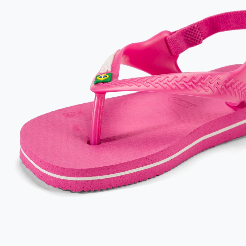 Havaianas Baby Brasil Logo II pink flux / white sandále 8