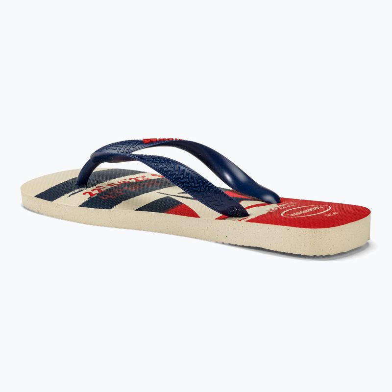 Havaianas Top Nautical žabky béžová slama / námornícka modrá / rubínovo červená 3