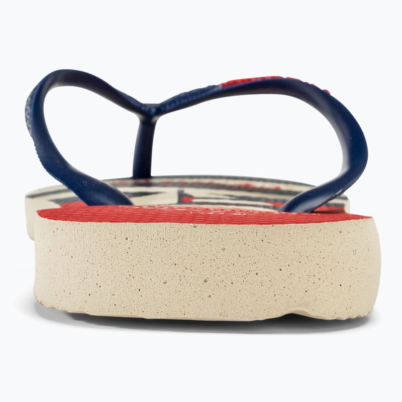 Havaianas Top Nautical žabky béžová slama / námornícka modrá / rubínovo červená 6