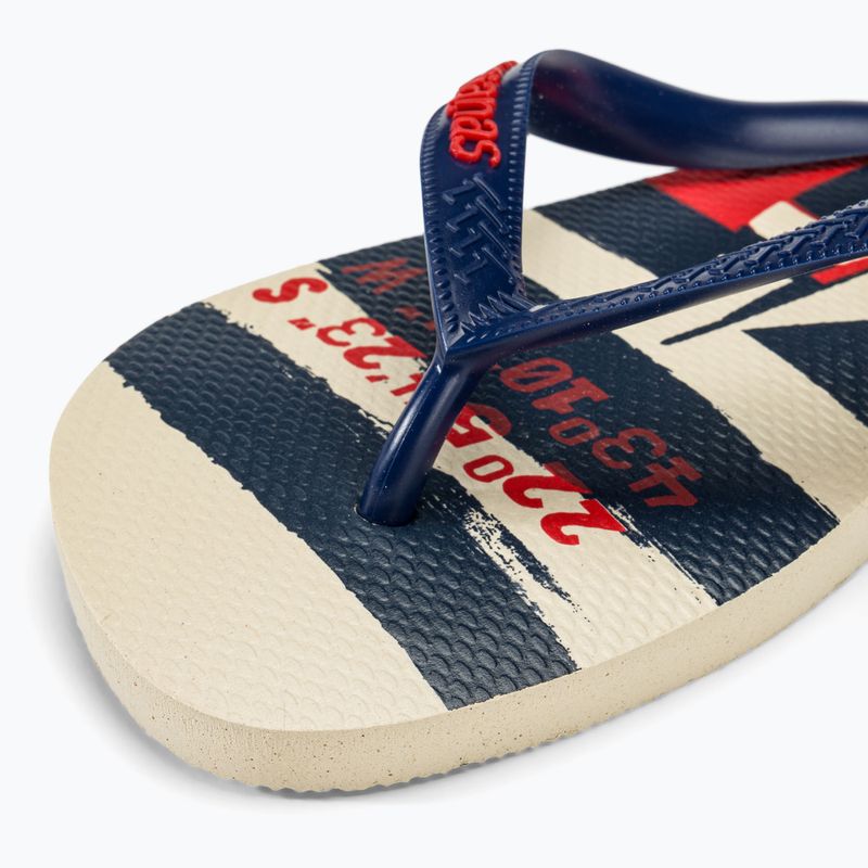 Havaianas Top Nautical žabky béžová slama / námornícka modrá / rubínovo červená 7