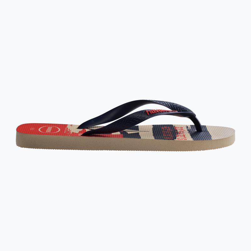 Havaianas Top Nautical žabky béžová slama / námornícka modrá / rubínovo červená 9