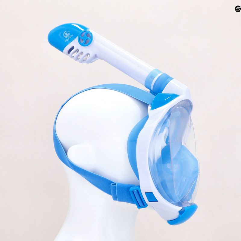 Detská celotvárová maska na šnorchlovanie AQUASTIC modrá SMK-01N 12