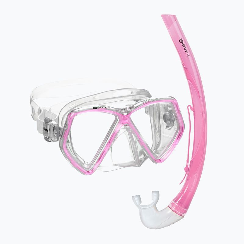 Súprava na šnorchlovanie detská Mares Combo Zephir Junior pink/clear