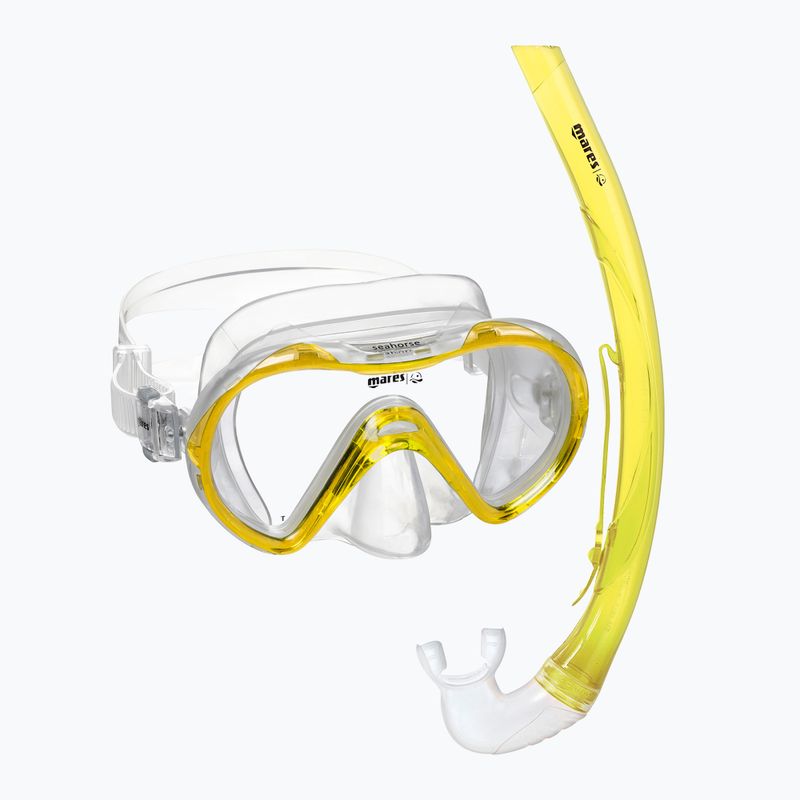 Súprava na šnorchlovanie detská Mares Combo Seahorse yellow/clear