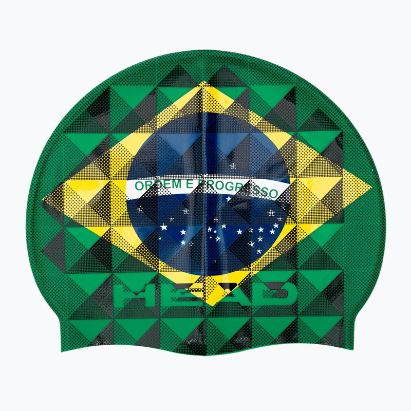 Detská plavecká čiapka HEAD Flag Suede Rhoumb zelená 455288