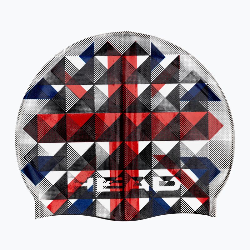 Detská plavecká čiapka HEAD Flag Suede Rhoumb šedo-červená 455288