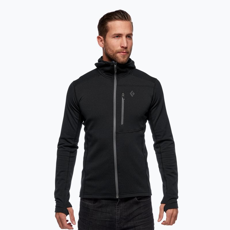 Pánska trekingová mikina Black Diamond Coefficient Fleece Hoody black AP7440200002LRG1