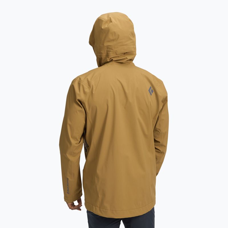 Pánska bunda do dažďa Black Diamond Highline Stretch Shell flax 2