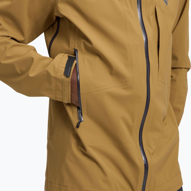Pánska bunda do dažďa Black Diamond Highline Stretch Shell flax 6