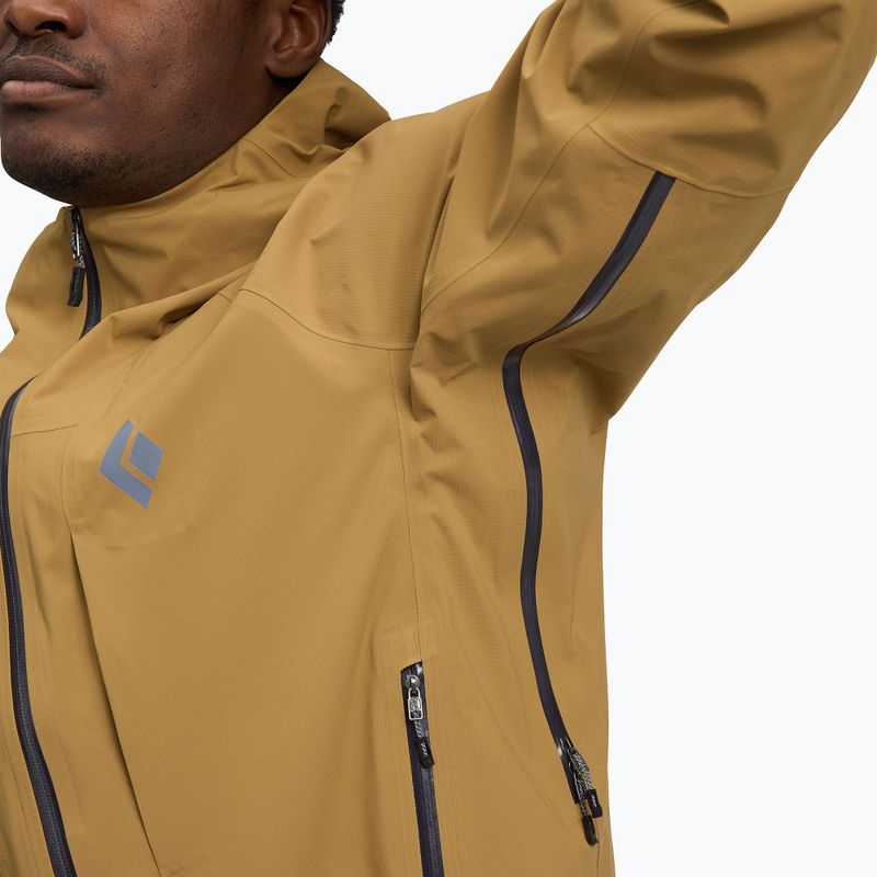 Pánska bunda do dažďa Black Diamond Highline Stretch Shell flax 8