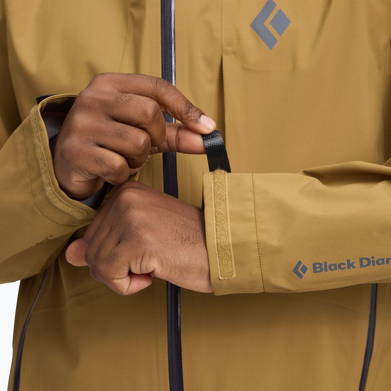 Pánska bunda do dažďa Black Diamond Highline Stretch Shell flax 9