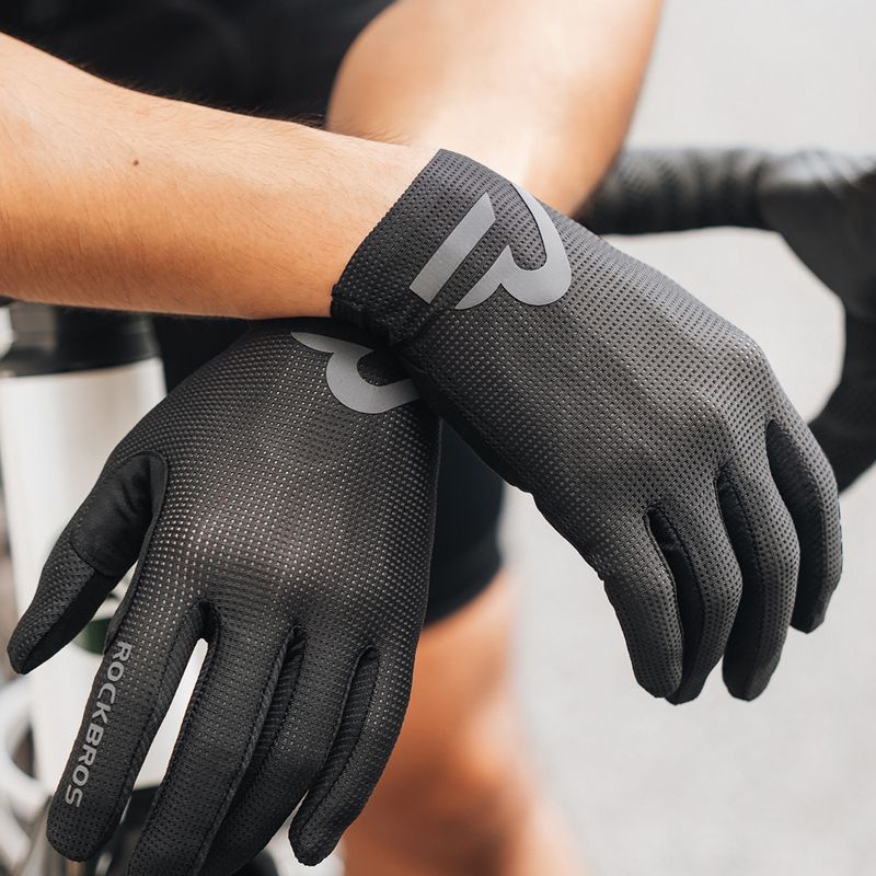 Cyklistické rukavice Rockbros Full-finger S407-1 black 2