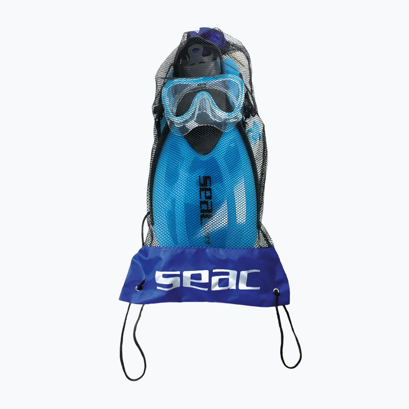 Šnorchlovacia súprava SEAC Tris Sprint Dry modrá 2