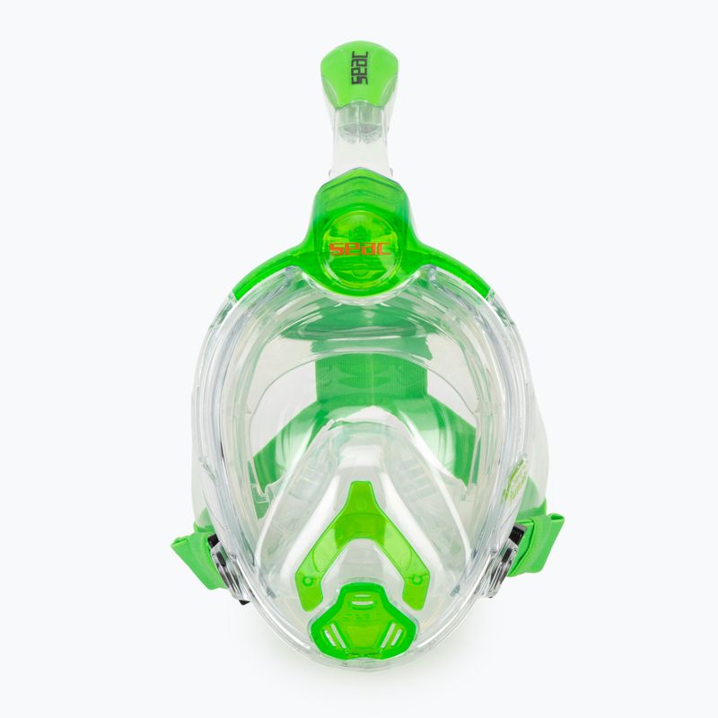 Detská celotvárová maska na šnorchlovanie SEAC Libera lime transparent/lime 2