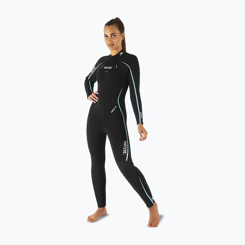 Dámsky potápačský neopren SEAC Feel-S 3 mm black/light blue 3