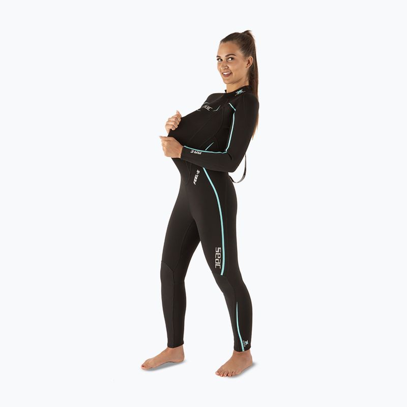 Dámsky potápačský neopren SEAC Feel-S 3 mm black/light blue 4