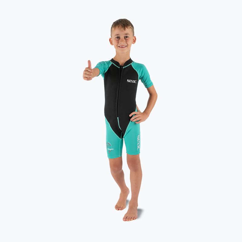 Detský plavecký neoprén SEAC Dolphin Shorty 1,5 mm black/tiffany 3