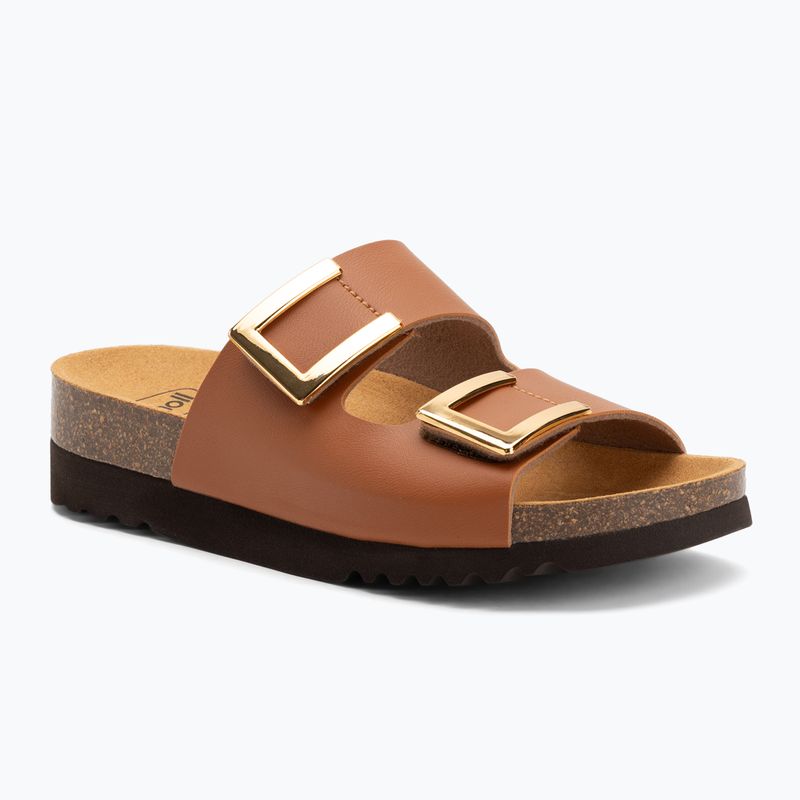 Dámske šľapky Scholl Monterey 2 Straps Ad Med camel
