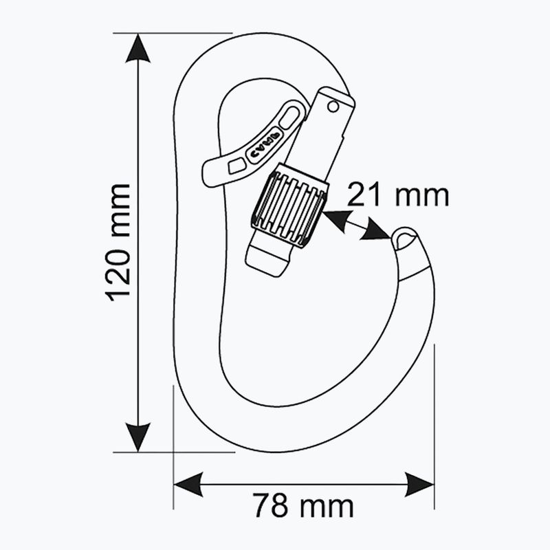 Lezecká karabína CAMP Atom Belay Lock gun metal 5