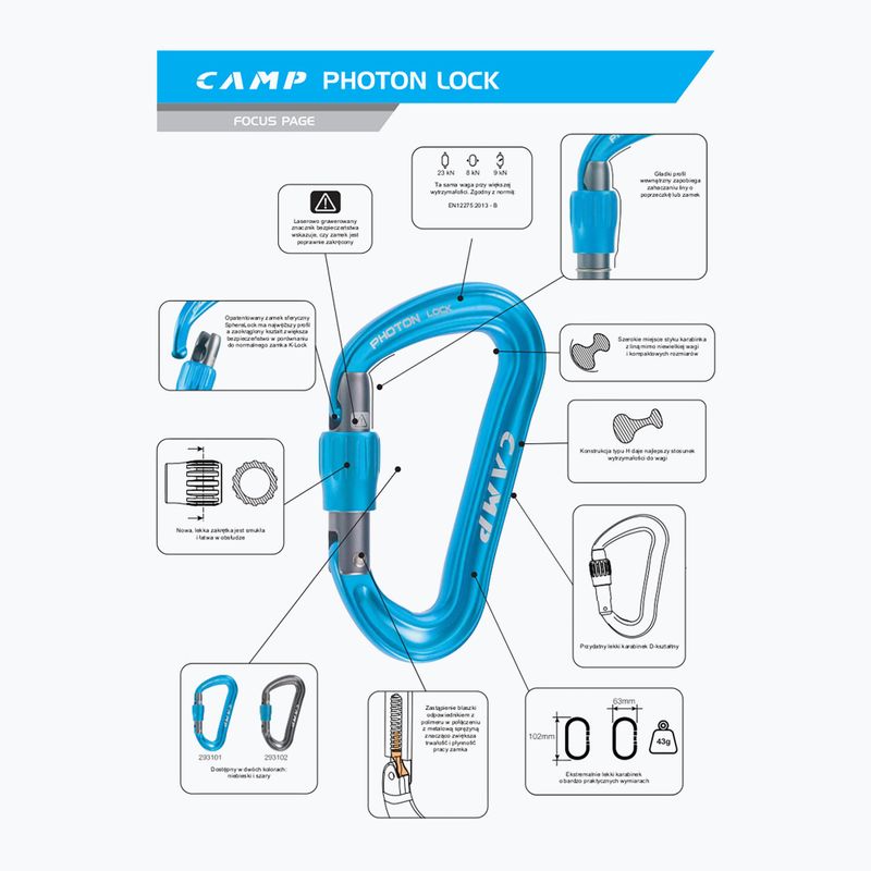 Karabínka CAMP Photon Lock blue 4