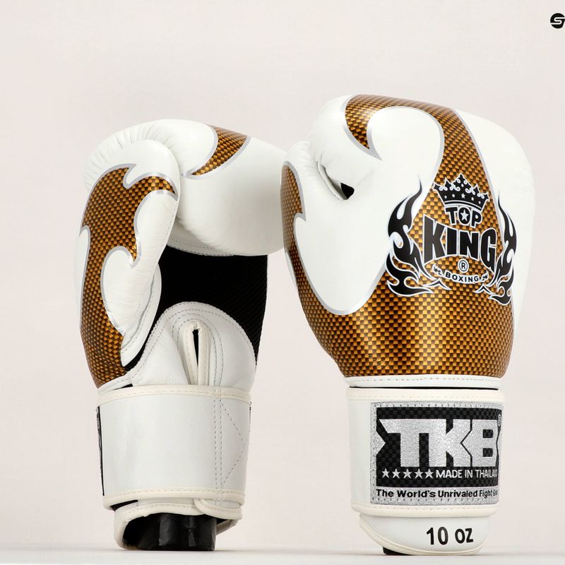 Top King Muay Thai Empower biele boxerské rukavice TKBGEM-01A-WH 7