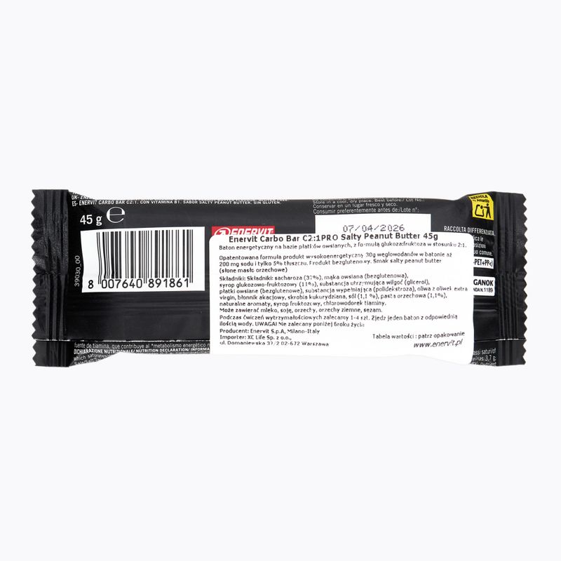 Energetická tyčinka Enervit Carbo Bar C2:1 Pro 45 g salty peanut butter 2