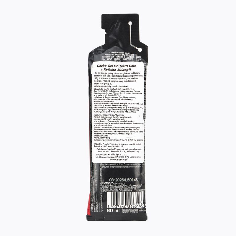 Enervit C2:1 Carbo Gel 60 ml cola with caffeine 2