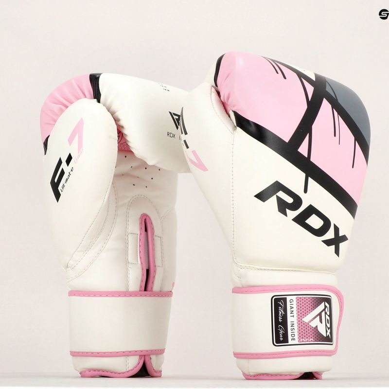 Dámske boxerské rukavice RDX BGR-F7 bielo-ružové BGR-F7P 8