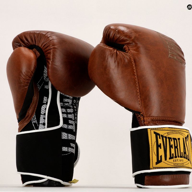 EVERLAST 1910 Klasické hnedé boxerské rukavice EV1910 6