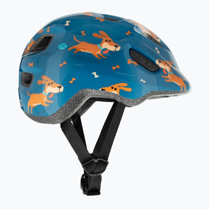 Detská cyklistická prilba MET Hooray modrá teckel lesklá 4