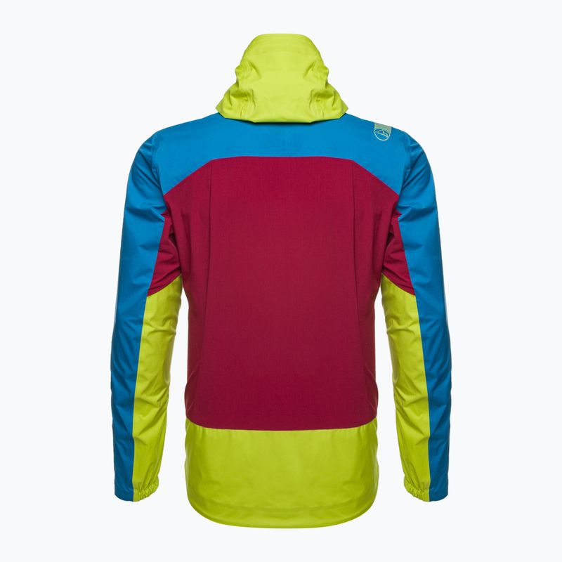 Pánska membránová bunda do dažďa La Sportiva Crizzle EVO Shell lime punch/electric blue 2