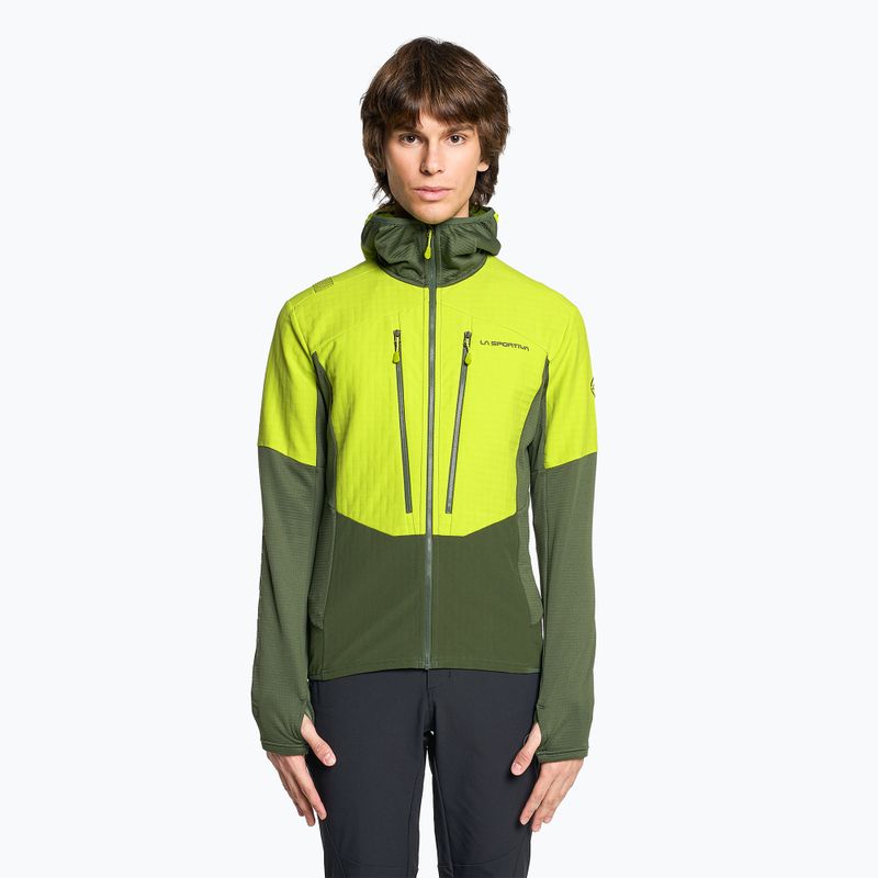 Pánska trekingová mikina La Sportiva Session Tech Hoody forest/lime punch