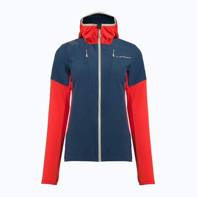Dámska trekingová mikina La Sportiva Session Tech Hoody storm blue/cherry tomato